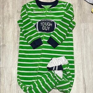4/$20 Green Striped Kids One Piece